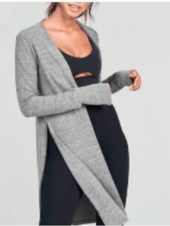 Joah Brown Sweaters - Joah Brown Cozy Open-Front Long Gray Ribbed Cardigan Sweater